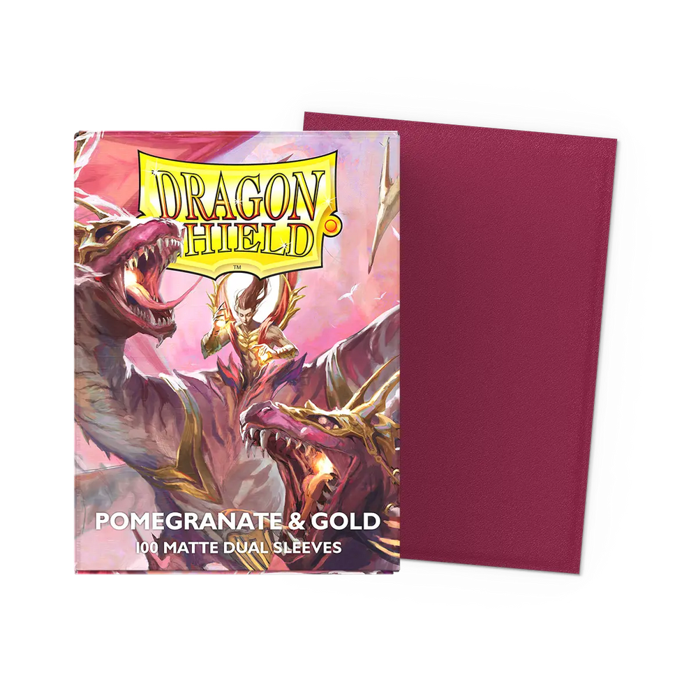 Dragon Shield Sleeves - Matte Dual [Pomegranate & Gold]