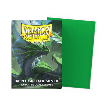 Dragon Shield Sleeves - Matte Dual [Apple Green & Silver]