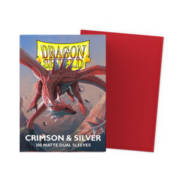 Dragon Shield Sleeves - Matte Dual [Crimson & Silver]