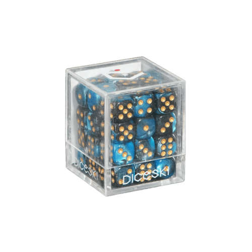 DICESKI 12mm D6 Dice Set - Gemini [Midblue & Black]