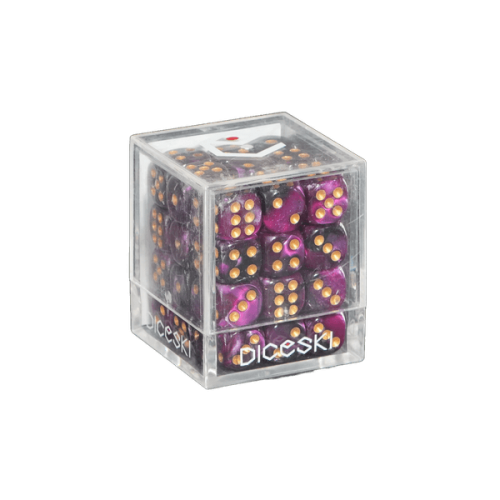 DICESKI 12mm D6 Dice Set - Gemini [Purple & Black]