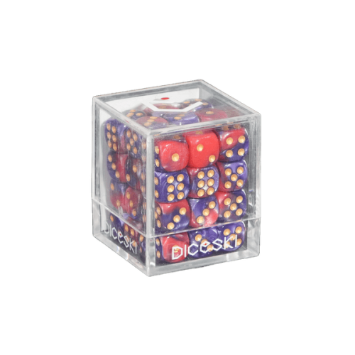 DICESKI 12mm D6 Dice Set - Gemini [Red & Purple]