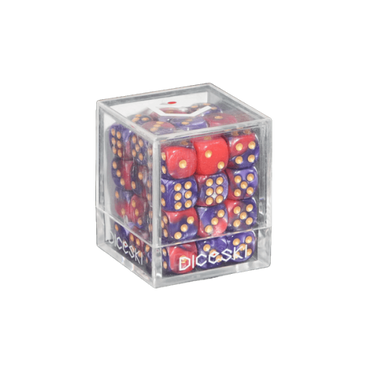 DICESKI 12mm D6 Dice Set - Gemini [Red & Purple]