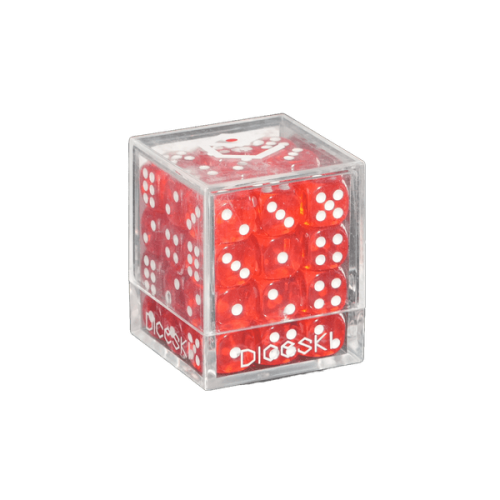 DICESKI 12mm D6 Dice Set - Translucent [Red]