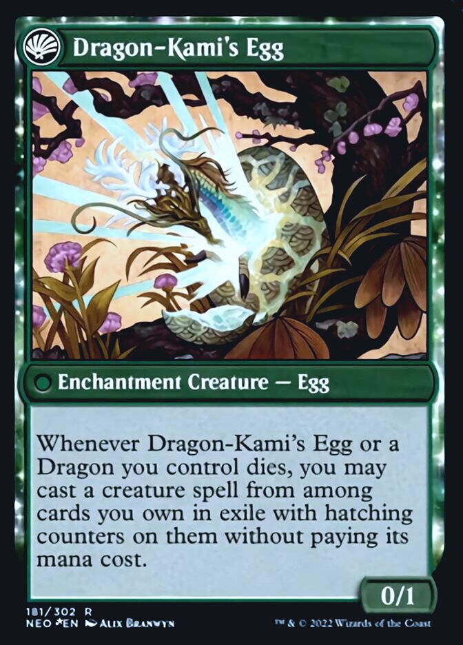 The Dragon-Kami Reborn // Dragon-Kami's Egg [Kamigawa: Neon Dynasty Prerelease Promos]