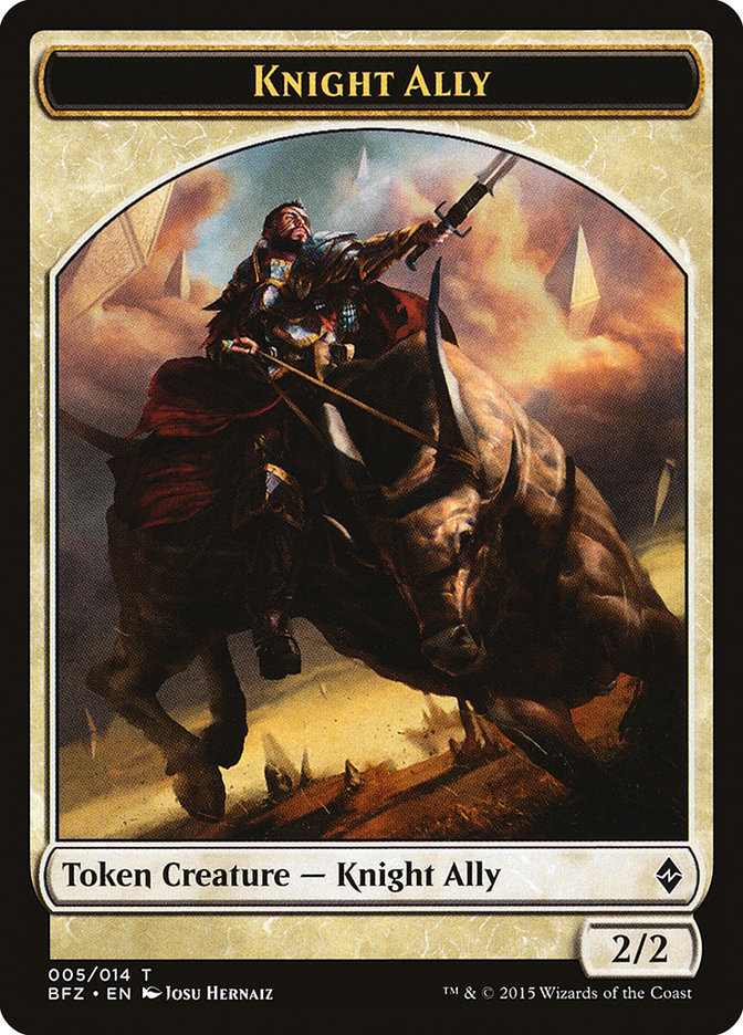 Knight Ally Token [Battle for Zendikar Tokens] | One MTG