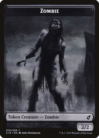 Ob Nixilis, Reignited Emblem // Zombie (010) Double-Sided Token [Commander 2019 Tokens]