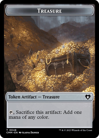 Treasure // Knight Double-Sided Token [Commander Masters Tokens]