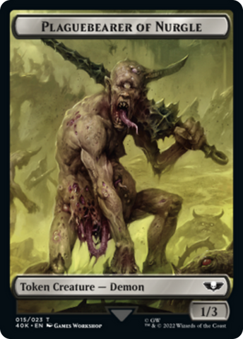 Spawn // Plaguebearer of Nurgle Double-Sided Token [Warhammer 40,000 Tokens]
