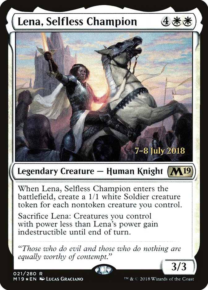 Lena, Selfless Champion [Core Set 2019 Prerelease Promos]