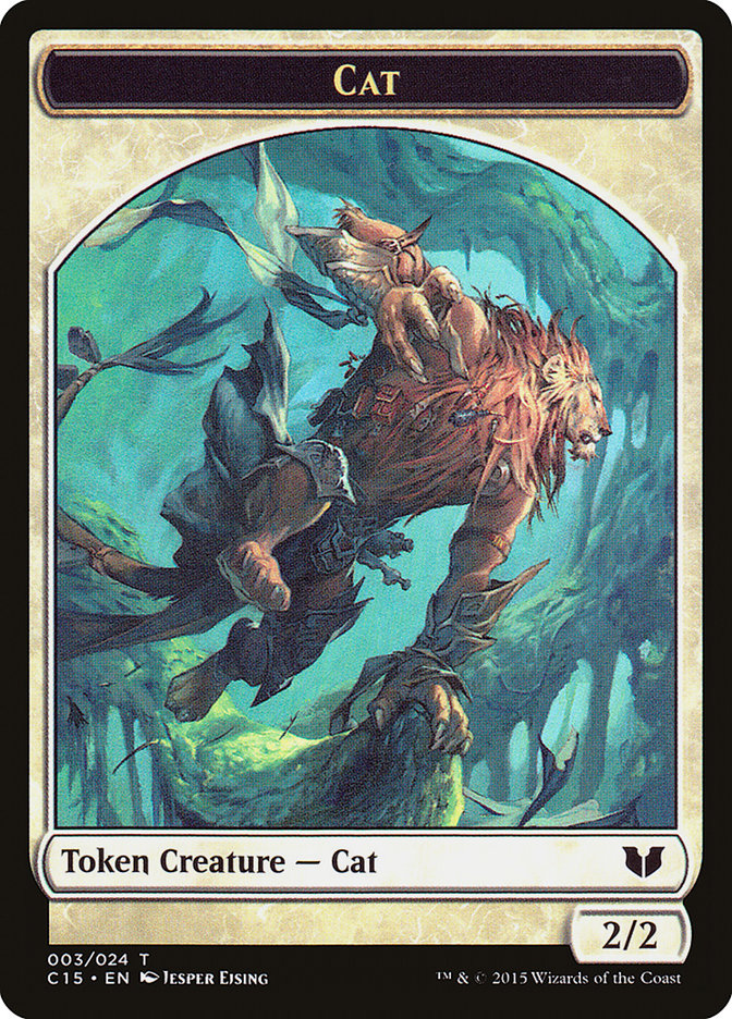 Spirit (023) // Cat Double-Sided Token [Commander 2015 Tokens] | One MTG