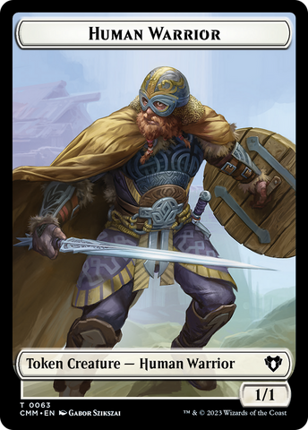 Human Warrior // Zombie Army Double-Sided Token [Commander Masters Tokens]