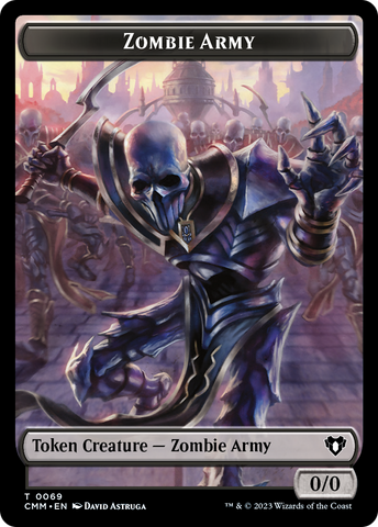 Human Warrior // Zombie Army Double-Sided Token [Commander Masters Tokens]